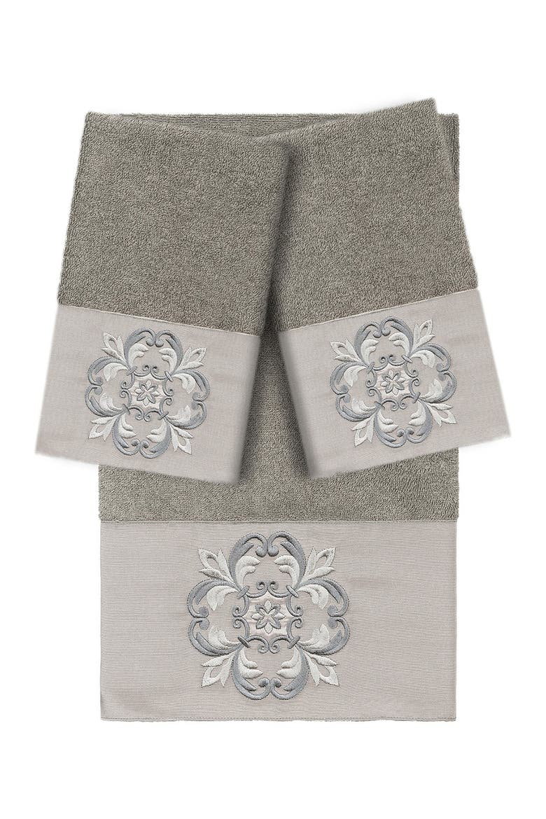 Alyssa 3-Piece Embellished Towel - Dark Gray, Main, color, DARK GRAY