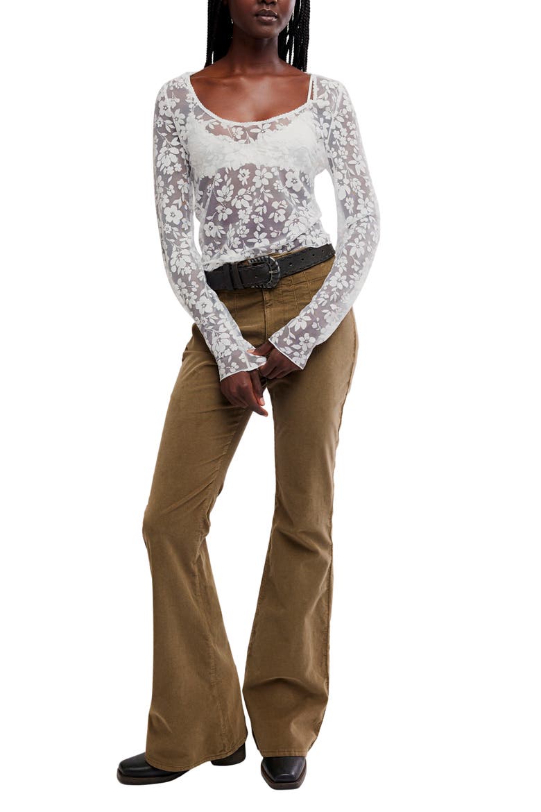 Early Sunsets Floral Burnout Top, Alternate, color, IVORY