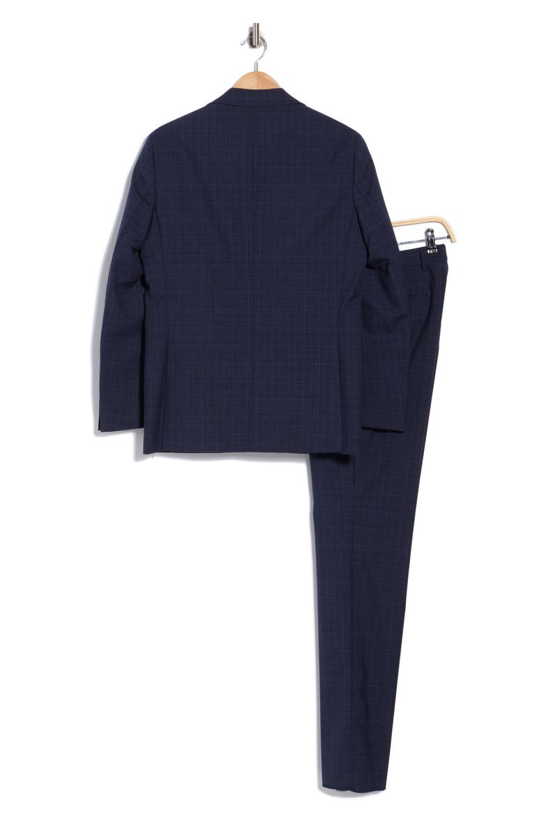 Expo Plaid Wool Suit, Alternate, color, NAVY