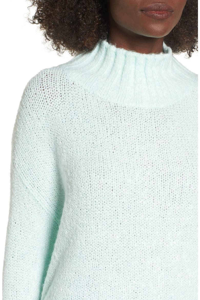 Cozy Mock Neck Sweater, Alternate, color, GREEN LILY