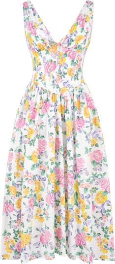 Emmelina Floral Cotton Blend Dress