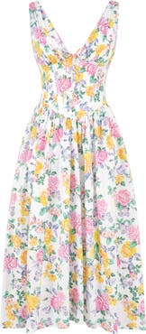 HOUSE OF CB Emmelina Floral Cotton Blend Dress