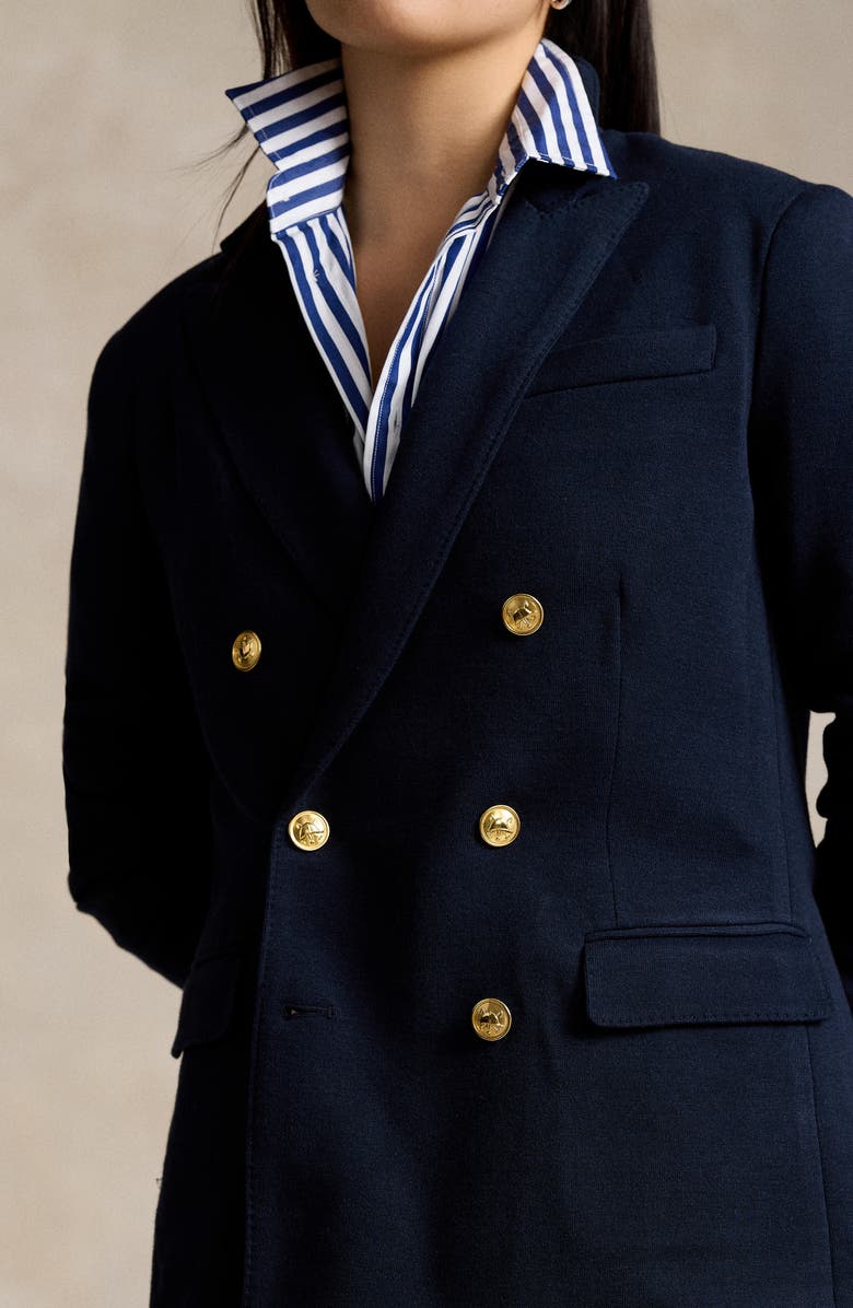 Polo Ralph Lauren Double Breasted Knit Blazer, Alternate, color, Park Avenue Navy