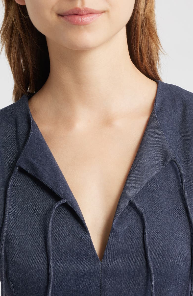 MANGO Dena Tie Front Sleeveless Top, Alternate, color, Blue