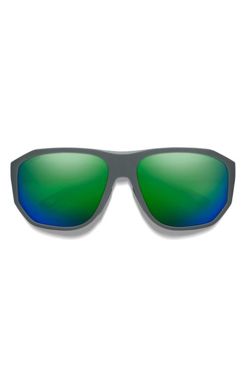 Smith Outrigger 61mm Chromapop™ Polarized Sunglasses In Matte Slate/green Mirror