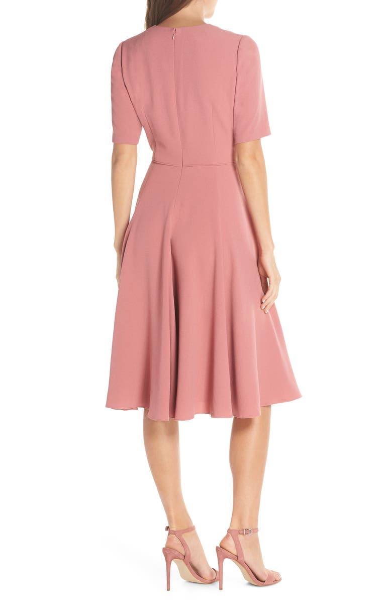 Gal Meets Glam Collection Edith City Crepe Fit & Flare Midi Dress, Alternate, color,