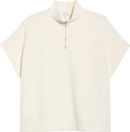 Bernardo Half Zip Short Sleeve Scuba Top