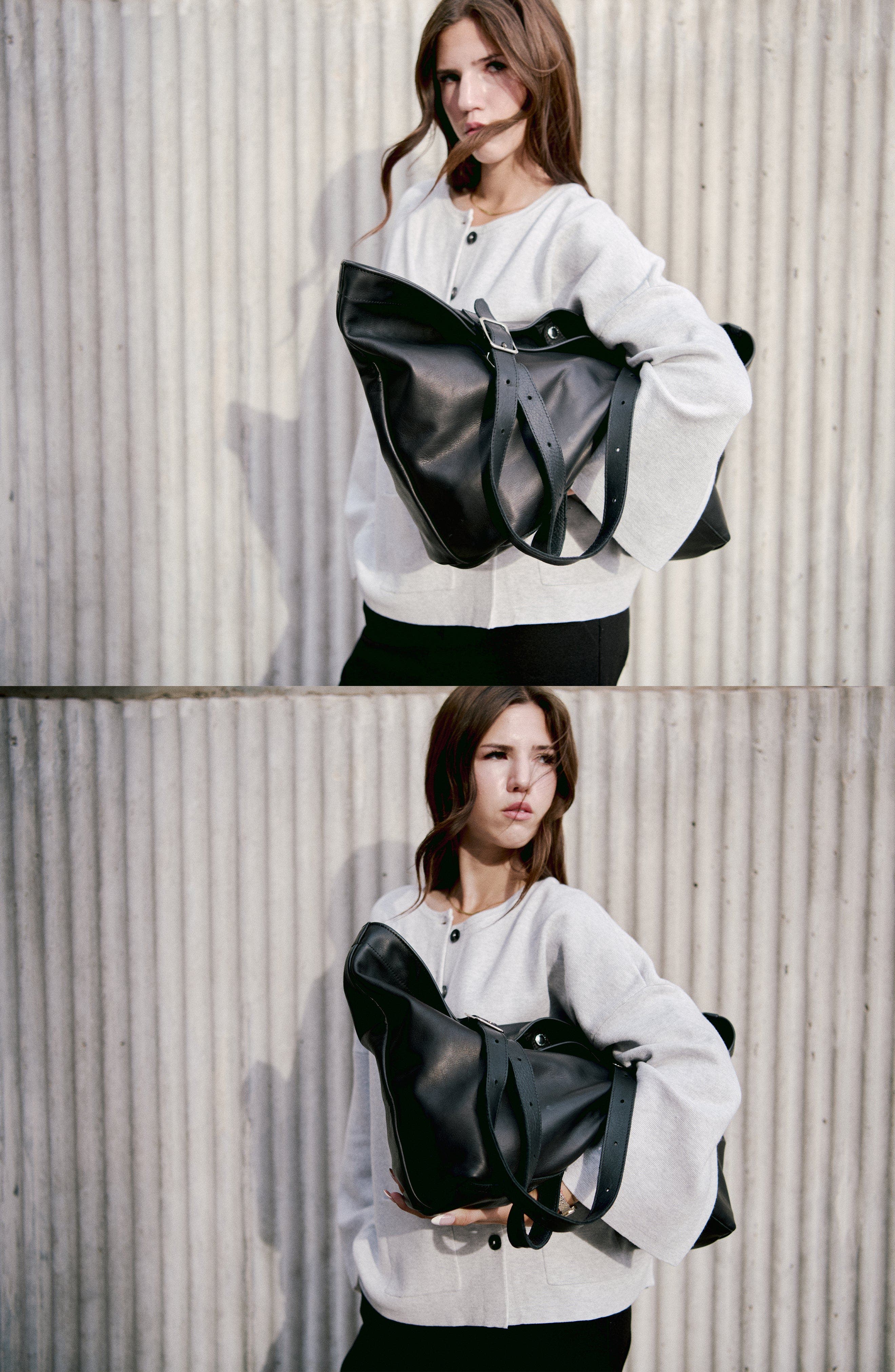 Ezra Arthur Dakota Soft Nappa Leather Tote Bag, Alternate, color, Black