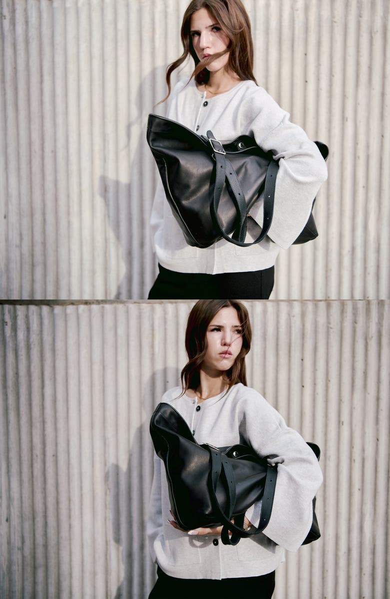 Ezra Arthur Dakota Soft Nappa Leather Tote Bag, Alternate, color, Black