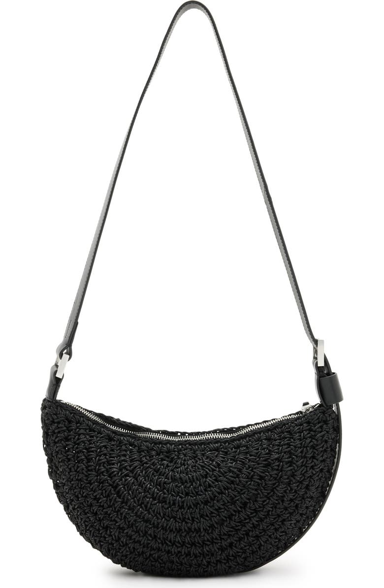 AllSaints Half Moon Knot Crossbody Bag, Alternate, color,