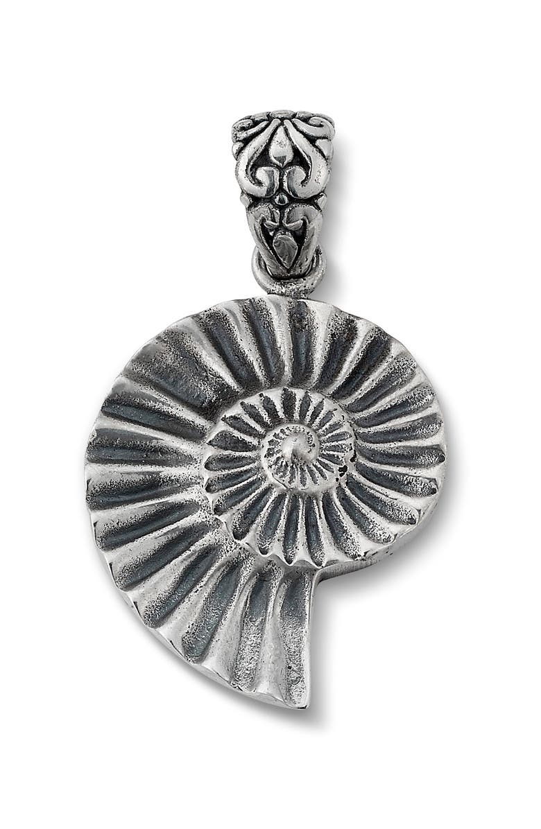 SAMUEL B. Sterling Silver Shell Motif Pendant, Main, color, Silver
