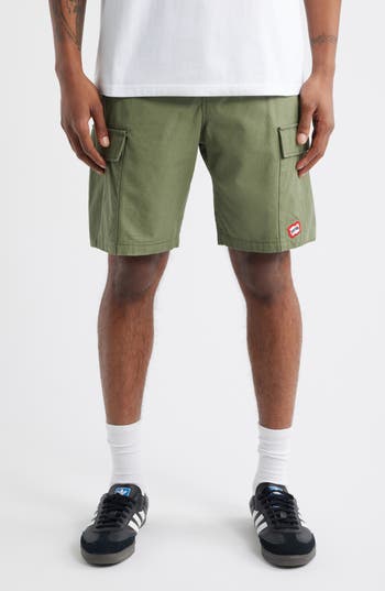 Icecream Destro Cotton Ripstop Cargo Shorts In Green