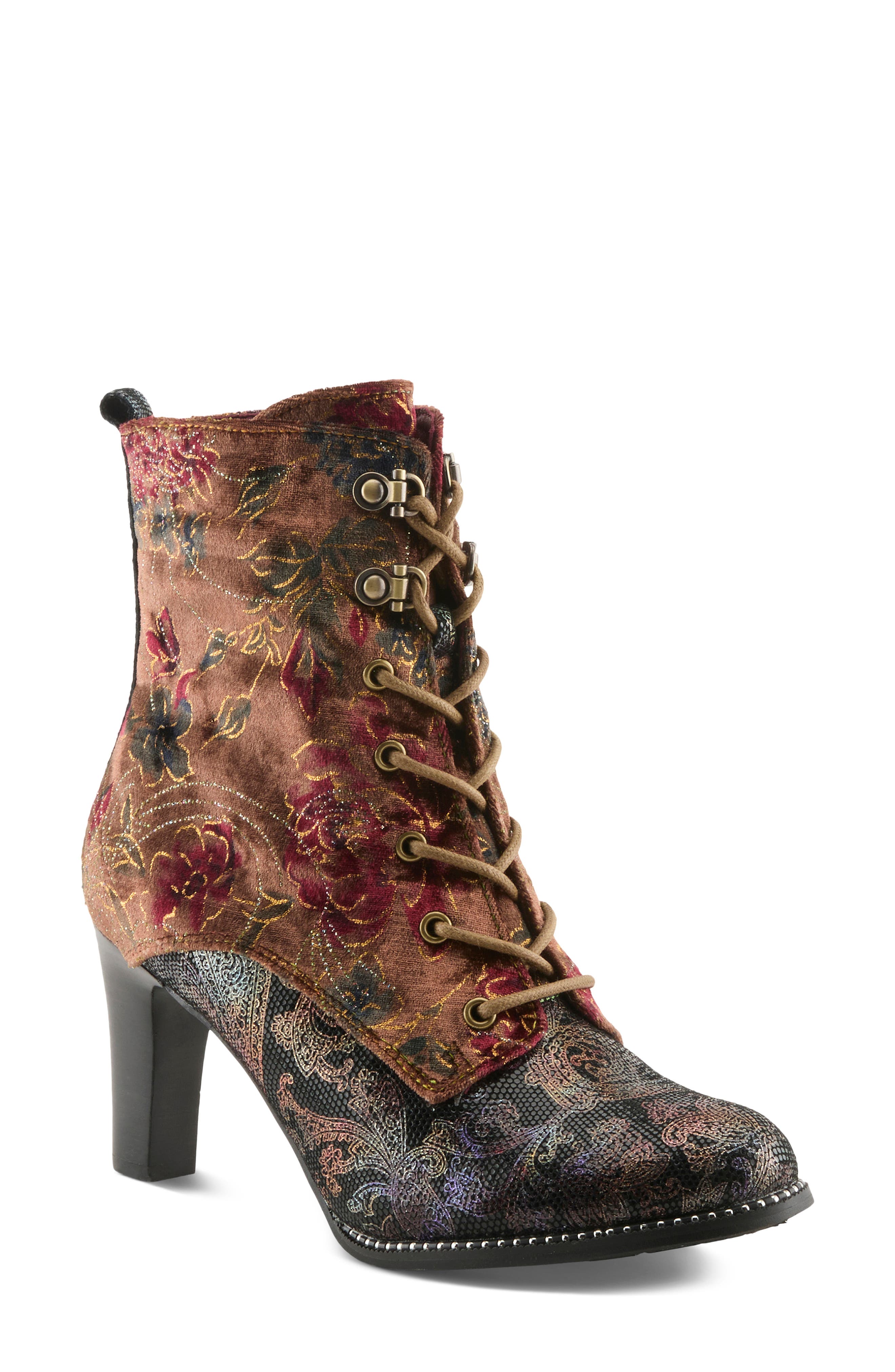 L'Artiste by Spring Step Stellar Lace-Up Boot, Main, color, Brown Multi