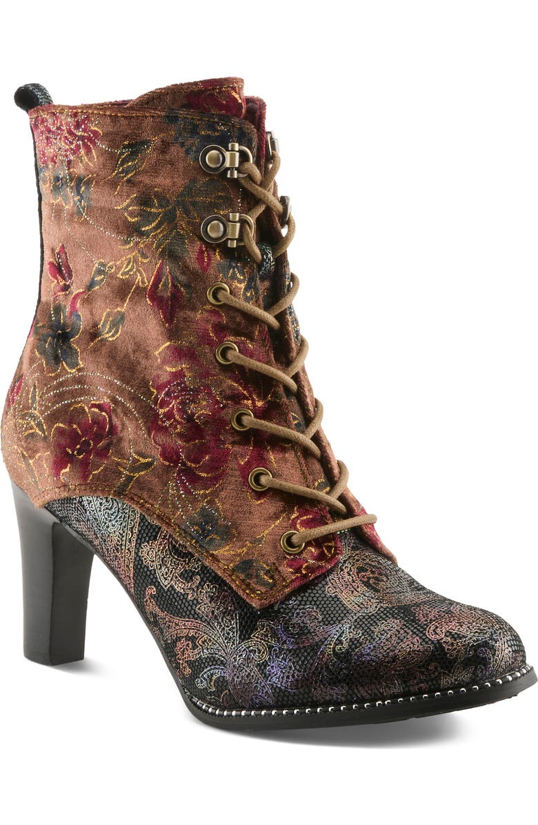 L'Artiste by Spring Step Stellar Lace-Up Boot, Main, color, Brown Multi