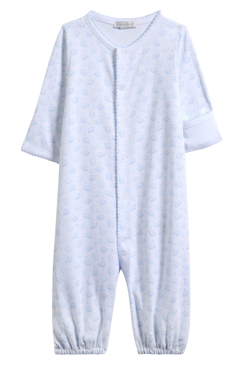 Ele-Fun Print Convertible Pima Cotton Gown, Alternate, color, LIGHT BLUE