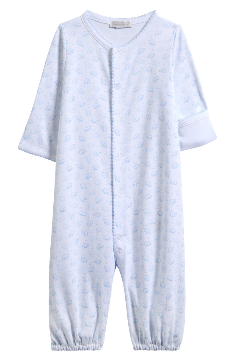 Kissy Kissy Ele-Fun Print Convertible Pima Cotton Gown, Alternate, color, Light Blue