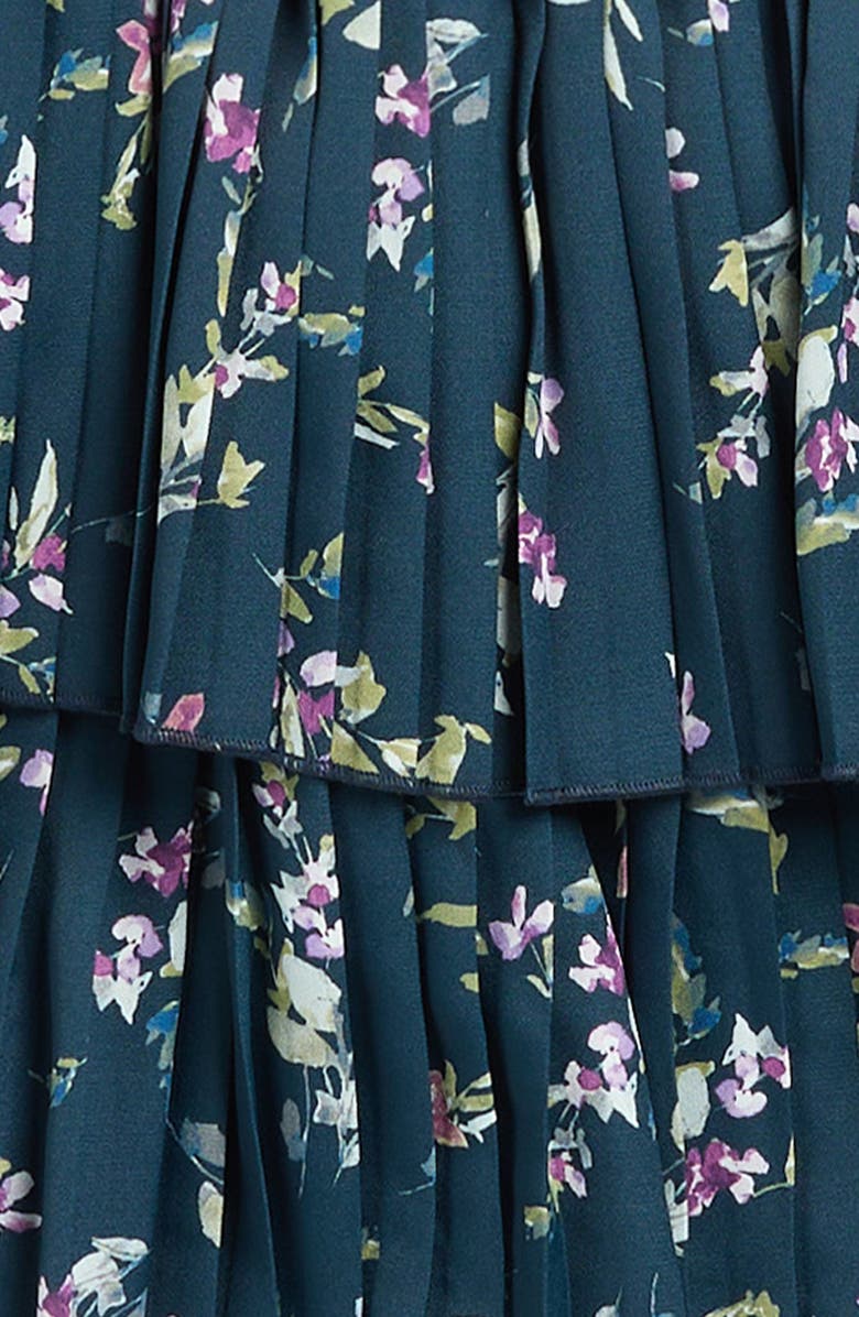 Walking on Sunshine Kids' Pleated Tiered Skirt, Alternate, color, Navy Floral