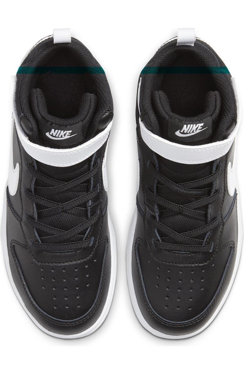 Nike Kids' Court Borough Mid 2 Basketball Shoe, Alternate, color, Black/ White