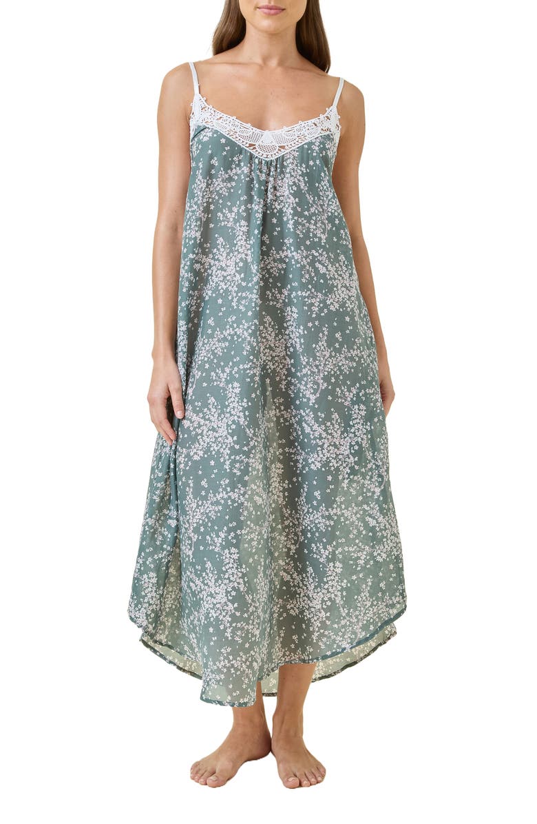 Papinelle Cheri Blossom Cotton & Silk Nightgown, Main, color, 