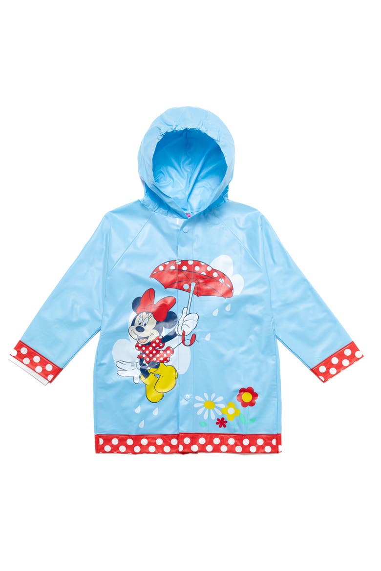 Minnie Mouse Hooded Rain Jacket, Main, color, Minnie Mouse Blue