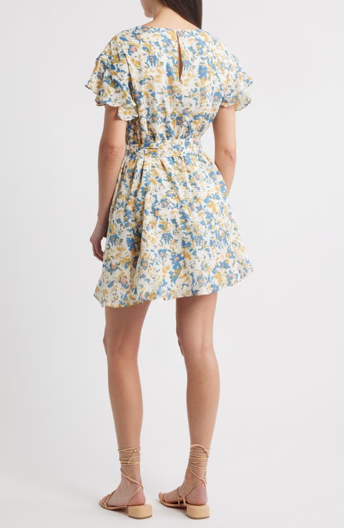 Cleobella Lynn Hand-printed Floral Mini Dress In Carina Print In Multi