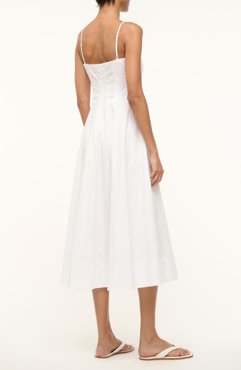 STAUD Wylie Seamed Midi Dress, Alternate, color, White