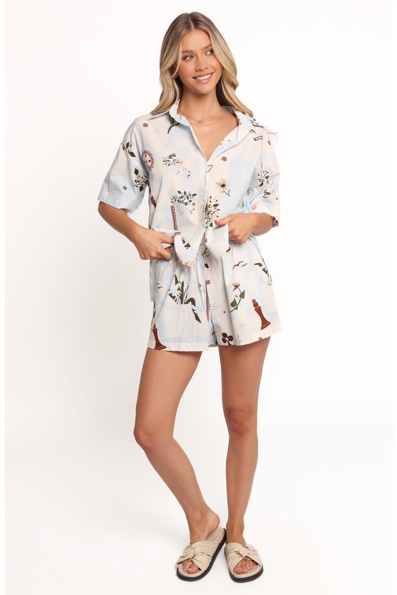 Jaymes Oversized Cotton Camp Shirt, Alternate, color, BLUE FLORAL