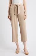 AK ANNE KLEIN Tie Front Pull-On Wide Leg Crop Pants