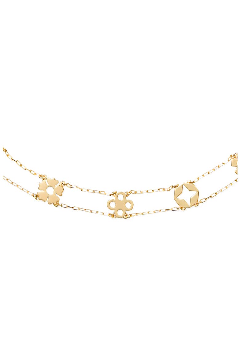Layered Charm Necklace, Alternate, color, TORY GOLD