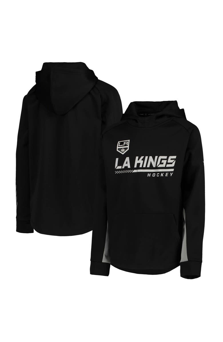 FANATICS Youth Fanatics Branded Black Los Angeles Kings Authentic Pro Raglan Pullover Hoodie, Main, color, 