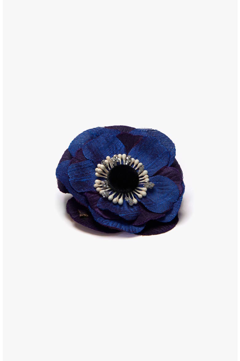 The Indigo Anemone Floral Brooch, Alternate, color, Indigo