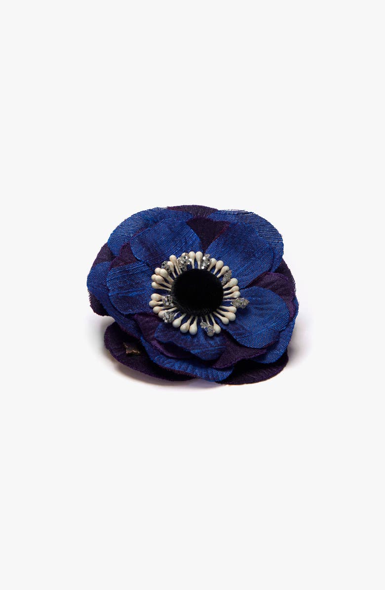 Helena Simon The Indigo Anemone Floral Brooch, Alternate, color, Indigo