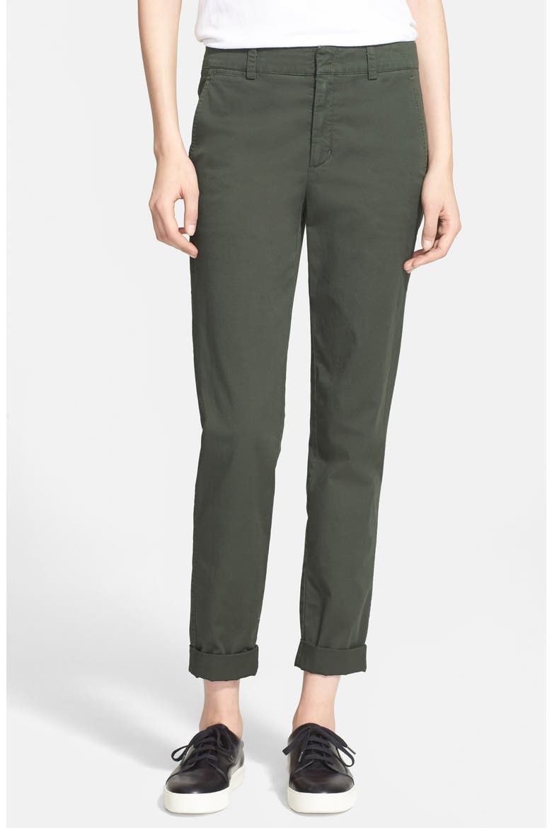 Boyfriend Trousers, Main, color, SILT GREEN