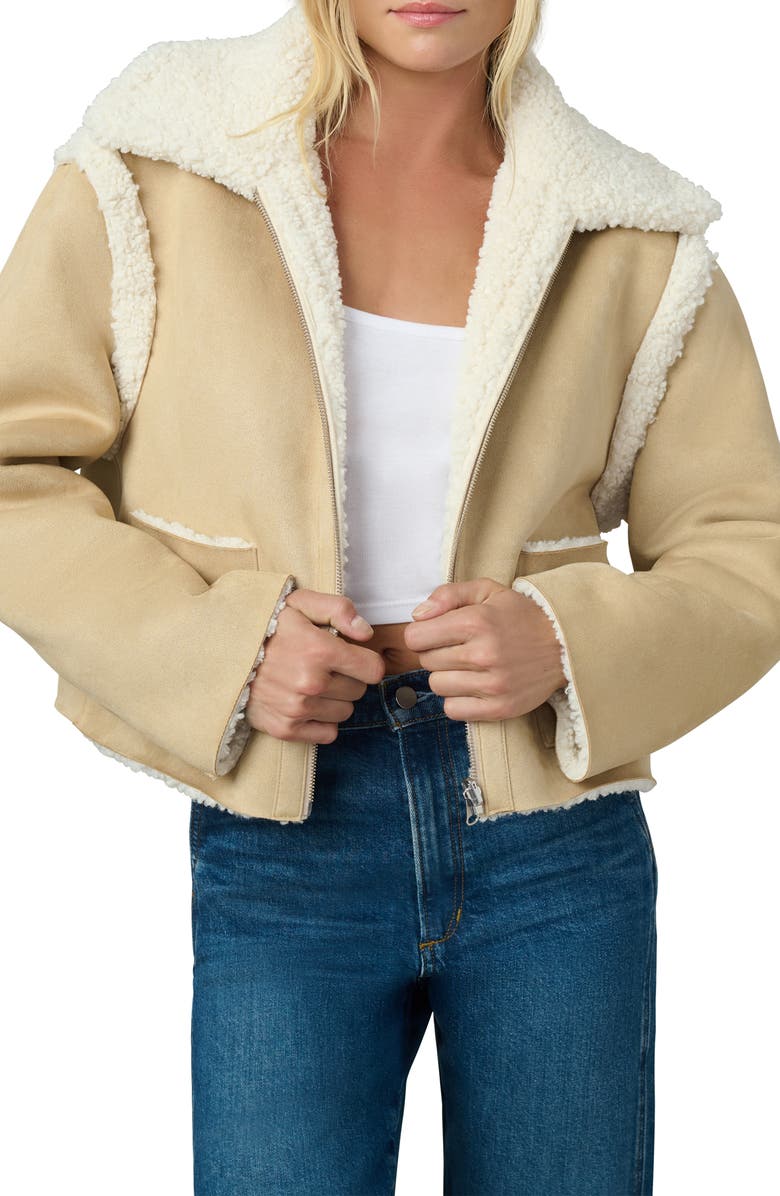 Joe's The Halle Reversible Faux Shearling Jacket, Main, color, Almond/ Cream