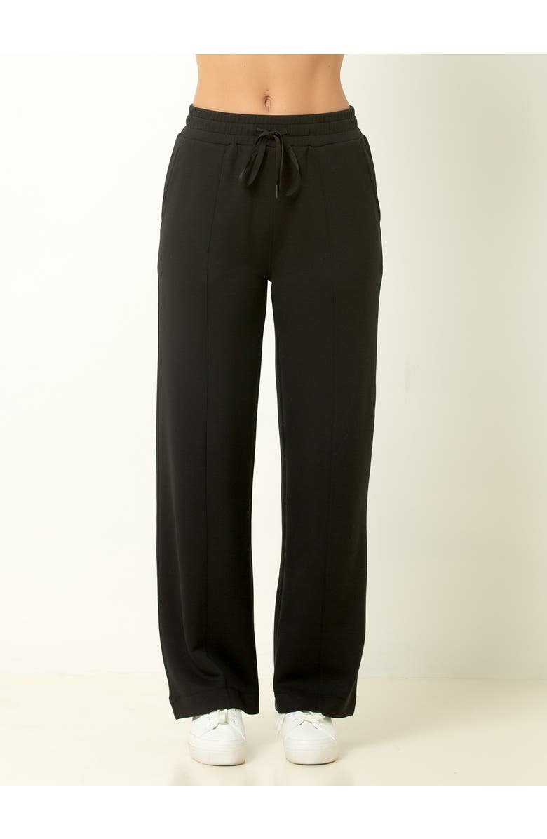 Single Stitch Ultra Soft Wide Leg Pant, Main, color, Black