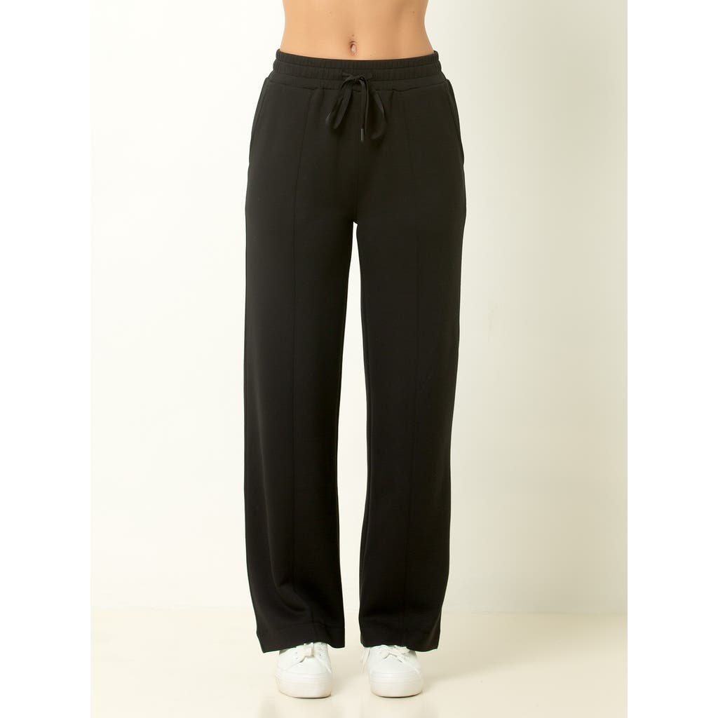 Single Stitch Ultra Soft Wide Leg Pant In Black