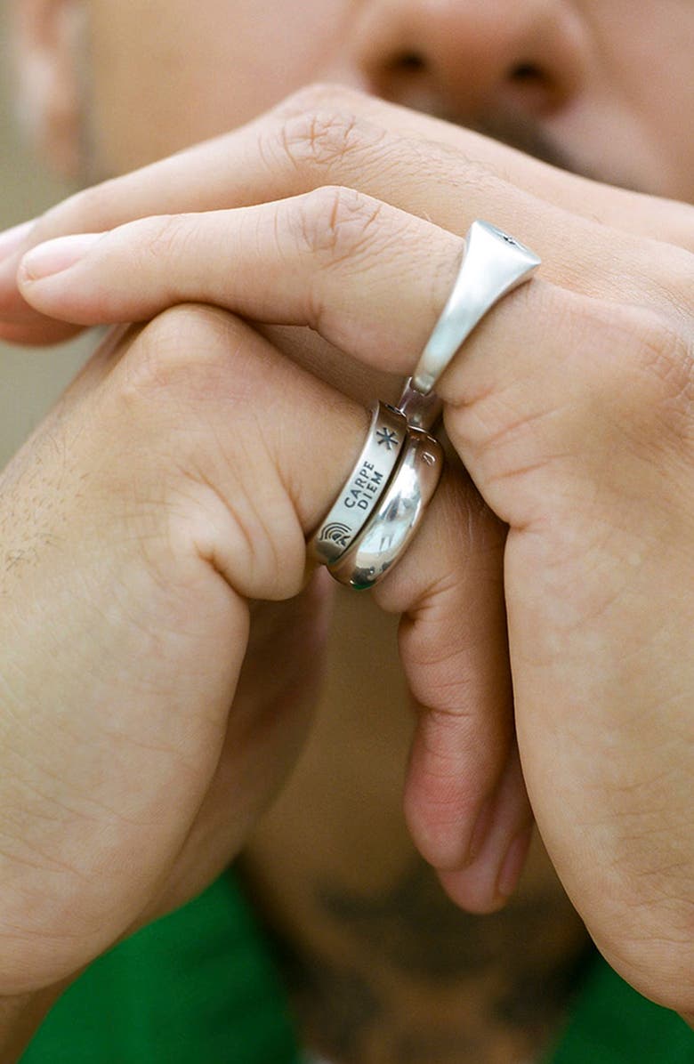 Serge DeNimes Patriot Band Ring, Alternate, color, Silver