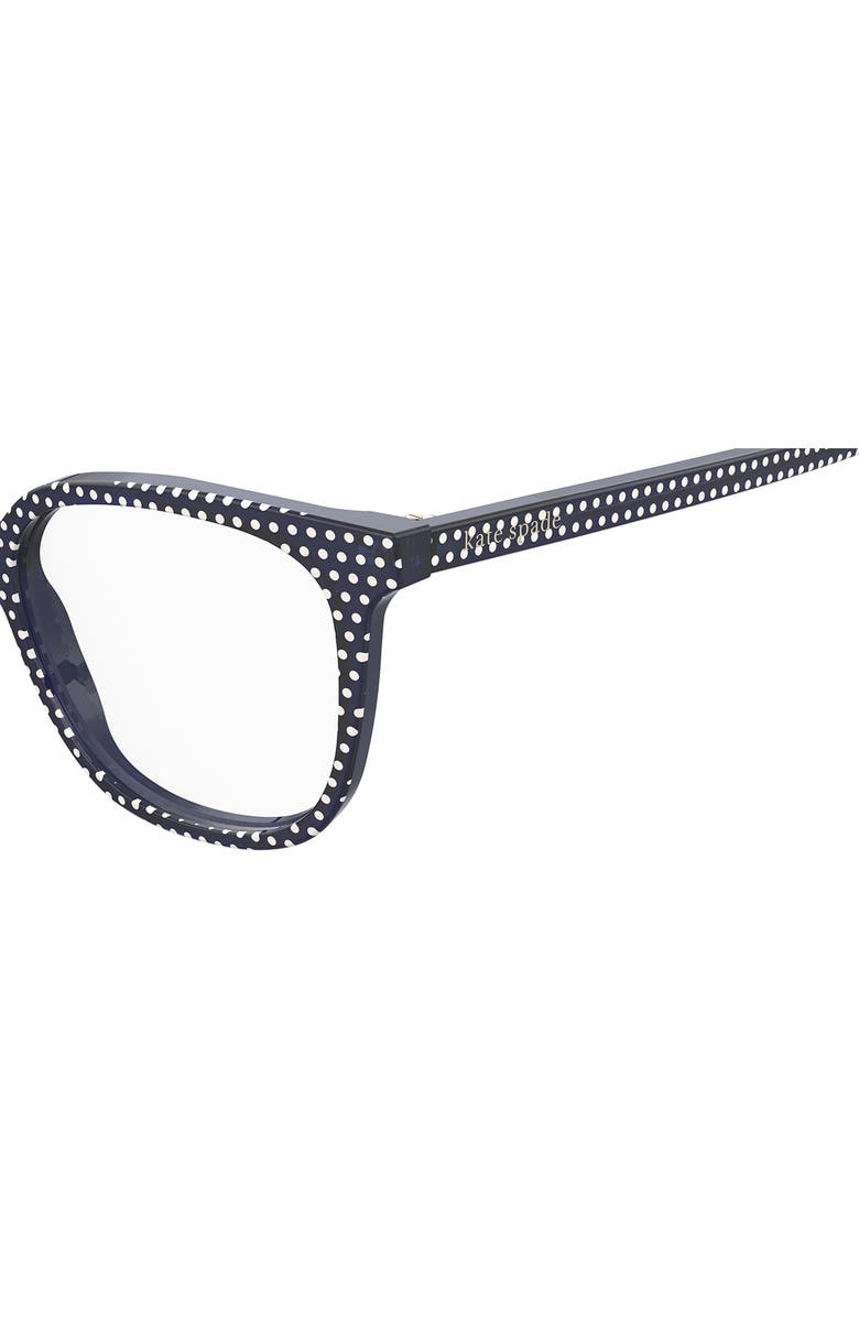 Kate Spade New York romeo 50mm rectangular reading glasses, Alternate, color, Blue