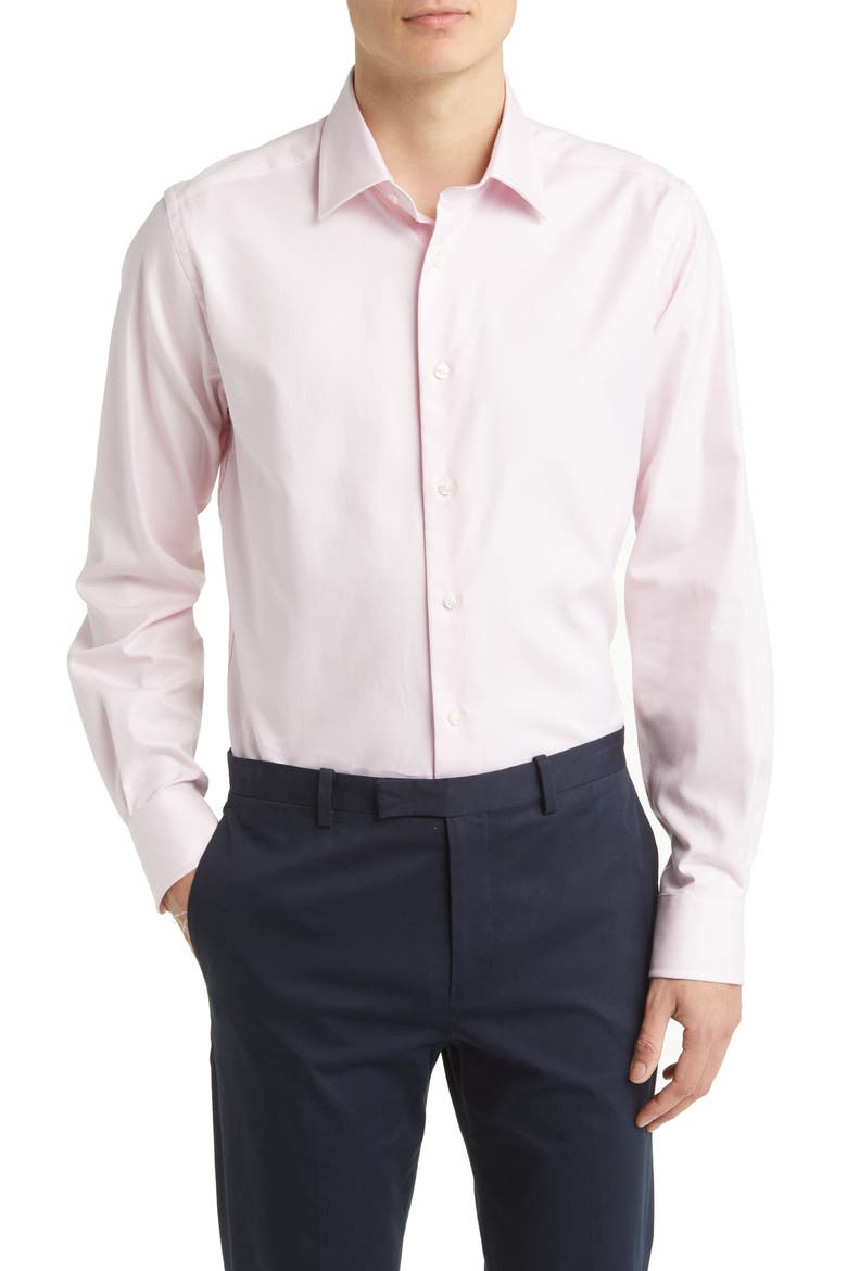 Trim Fit Royal Oxford Dress Shirt, Main, color, PINK