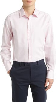 David Donahue Trim Fit Royal Oxford Dress Shirt