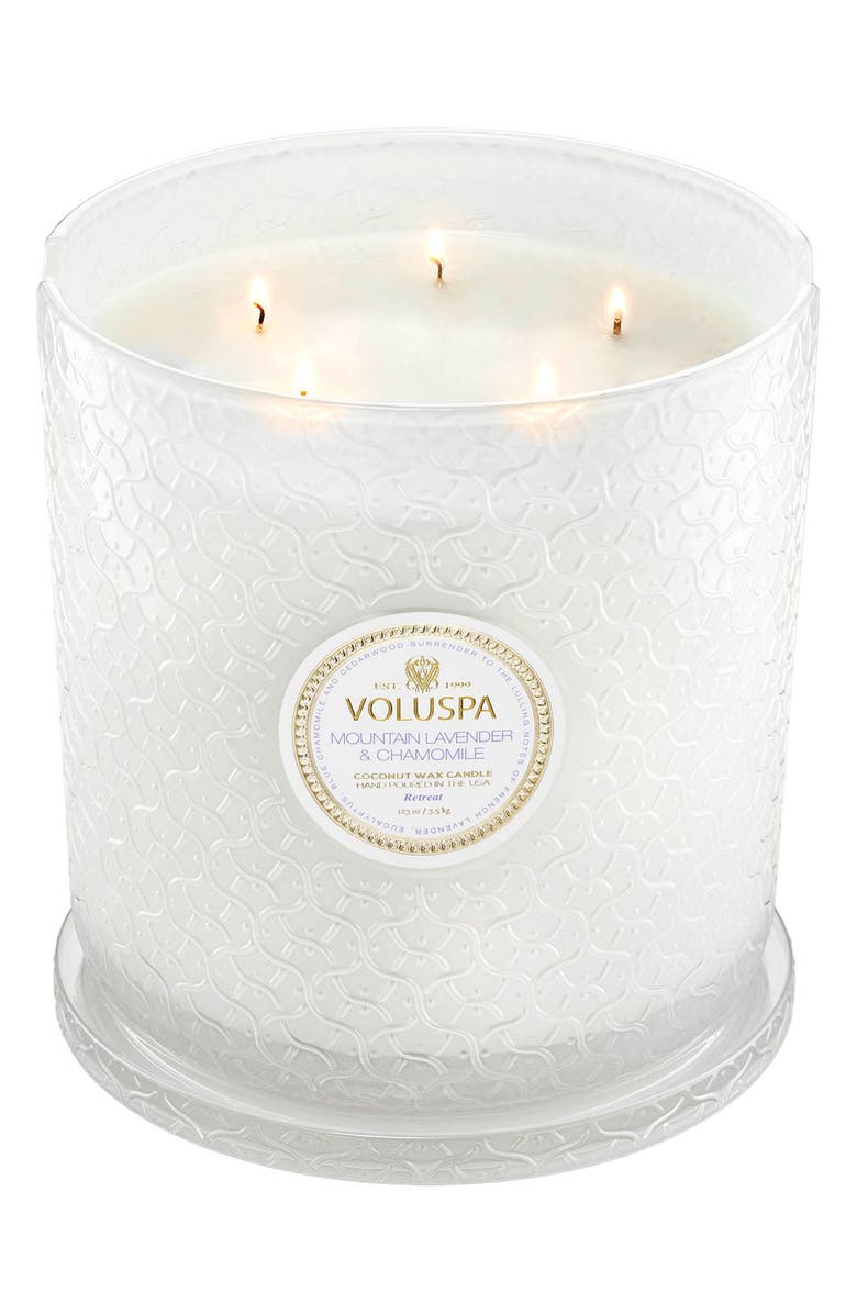 Voluspa Mountain Lavender & Chamomile Five-Wick Hearth Candle, Main, color,