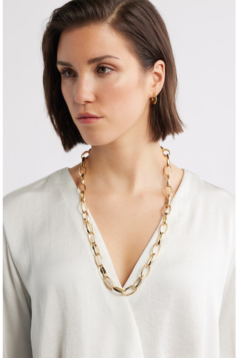 Open Link Necklace, Alternate, color, GOLD