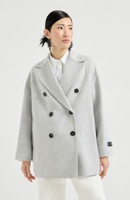 Brunello Cucinelli Cashmere double beaver cloth pea coat