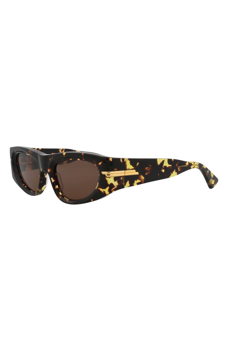 Bottega Veneta 51mm Rectangular Sunglasses, Alternate, color, Havana/ Havana Brown