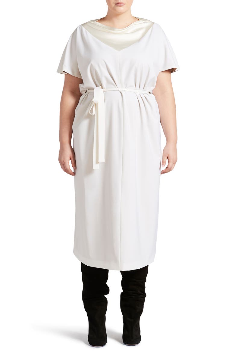 Bias Cut Wool-Blend Dress, Main, color, CREAM