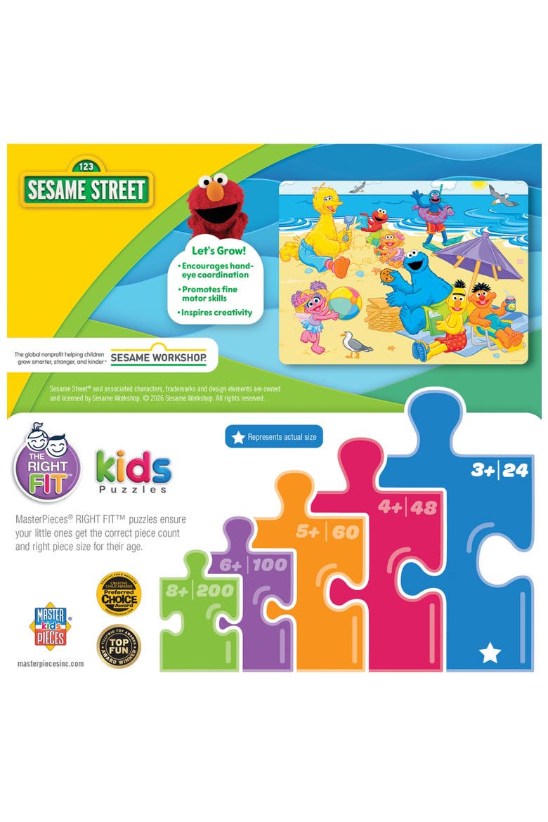 Sesame Street Beach Day 24 Piece Puzzle, Alternate, color, Multicolor