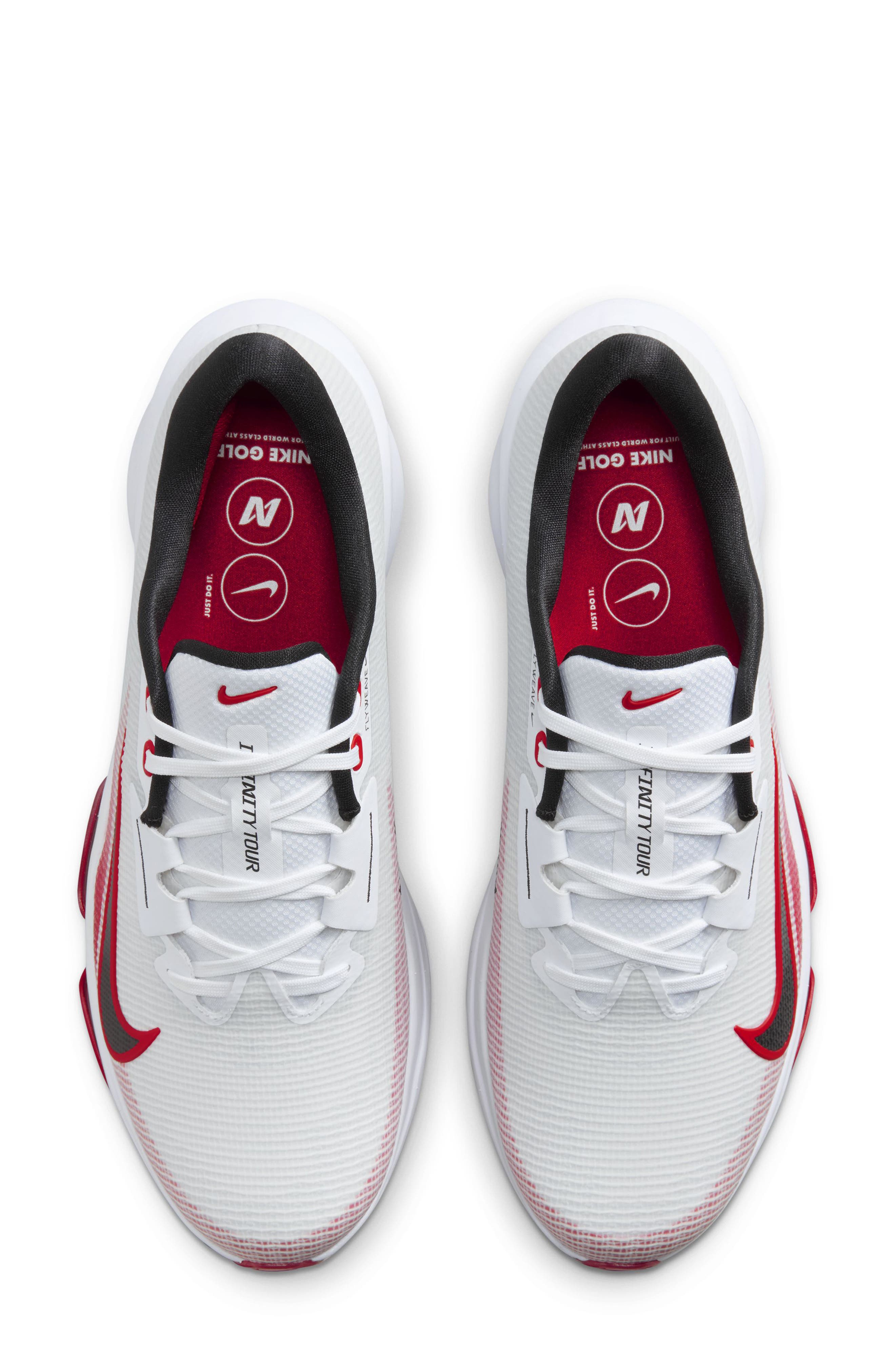 Nike Air Zoom Waterproof Infinity Tour Golf Shoe, Alternate, color, White/ Red/ Platinum/ Black