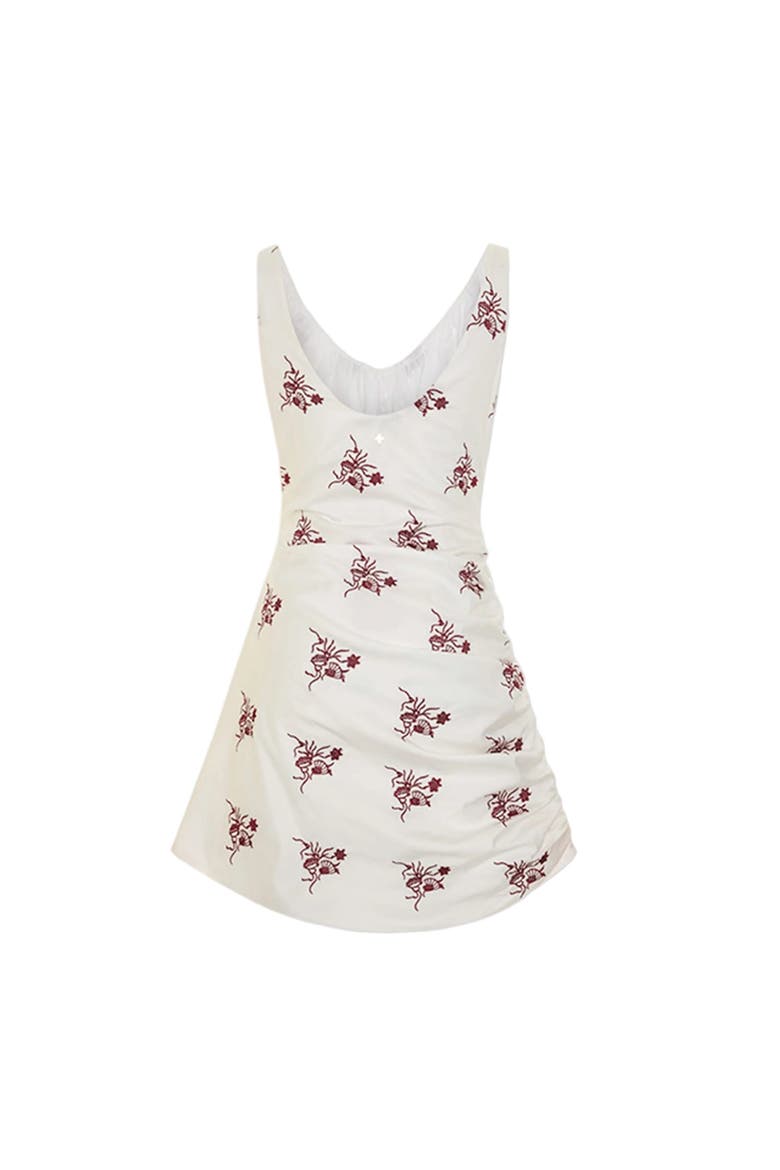 The Broderie Anglaise Edit Asymmetric Embroidered Mini Dress, Alternate, color, white