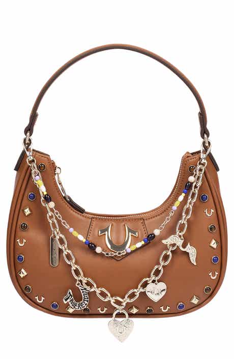 Chain and Studded Faux Leather Hobo