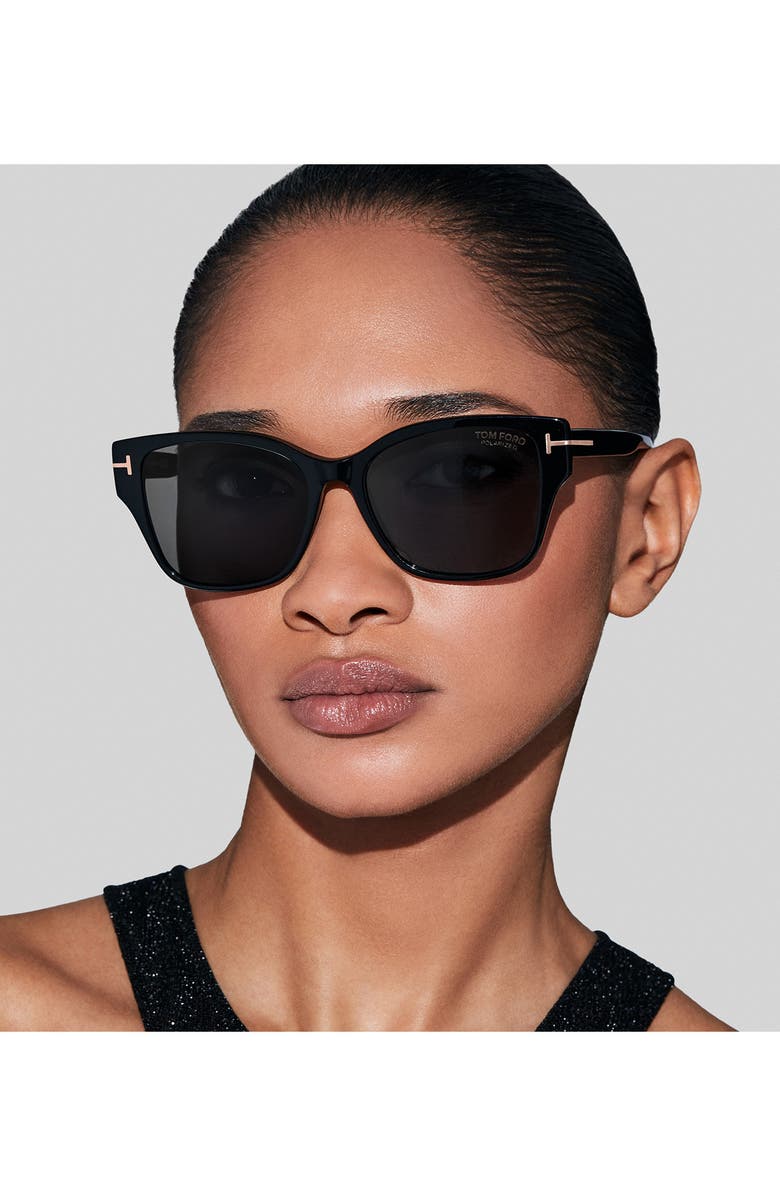 TOM FORD Elsa 55mm Polarized Butterfly Sunglasses, Alternate, color,